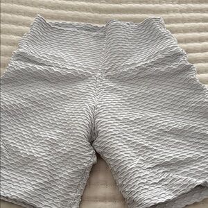 High Waist Textured Gray Shorts